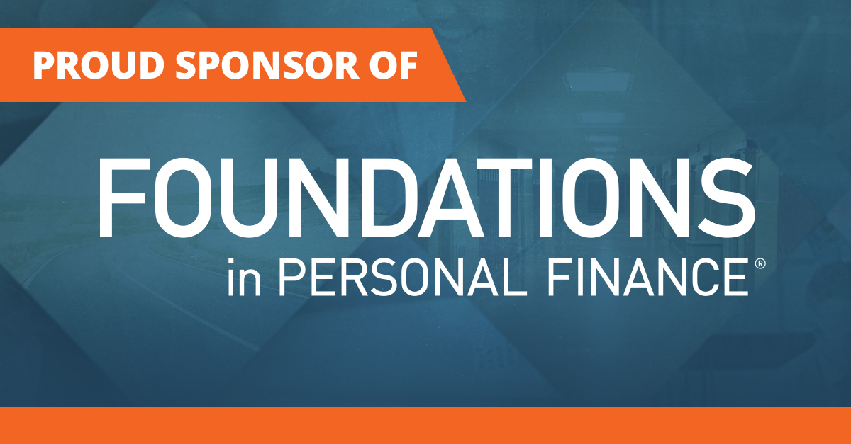 Image with text that reads, Proud sponsor of Foundations in Personal Finance